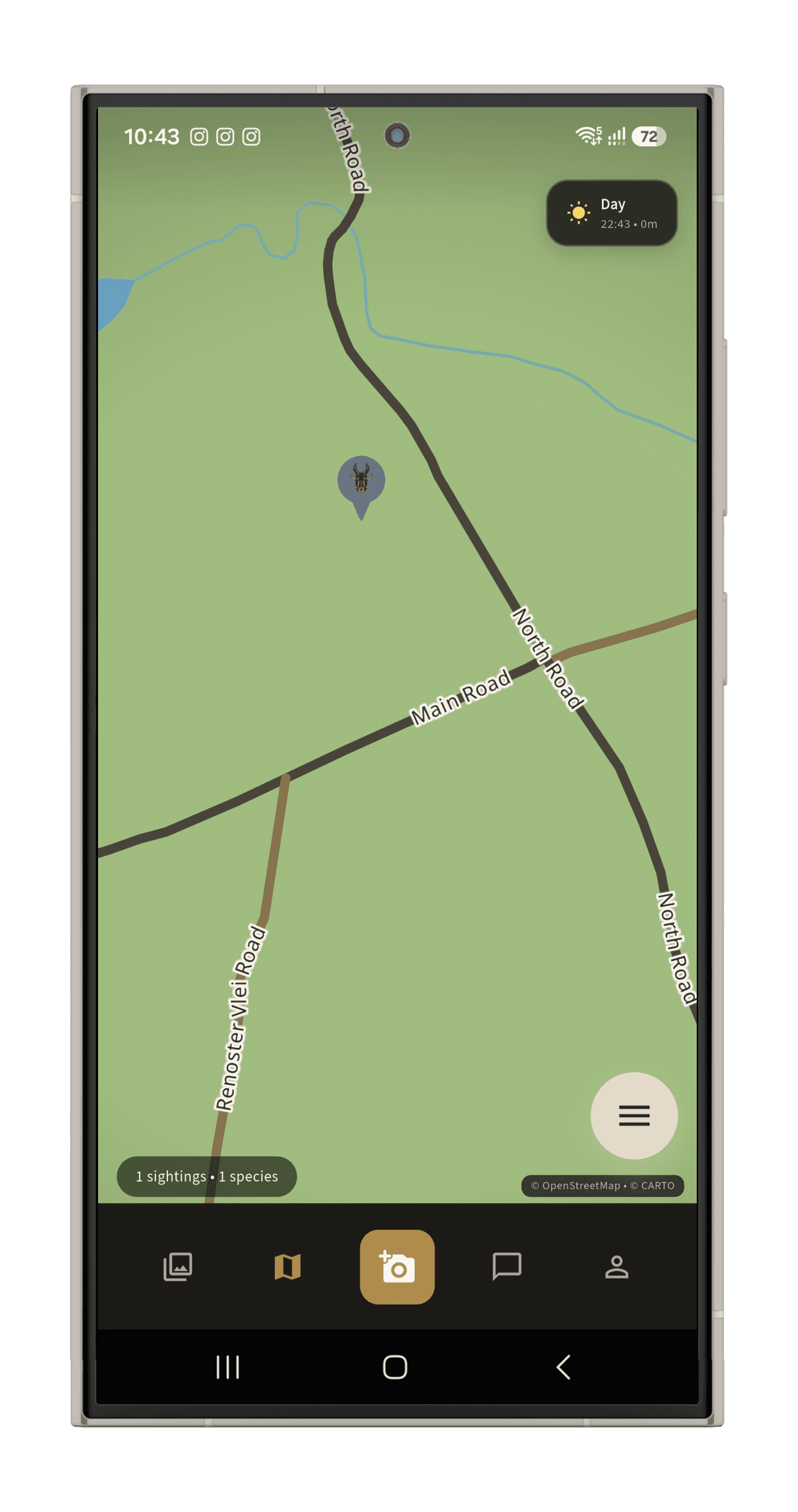 Sighting Map — Heatmap & movement vectors